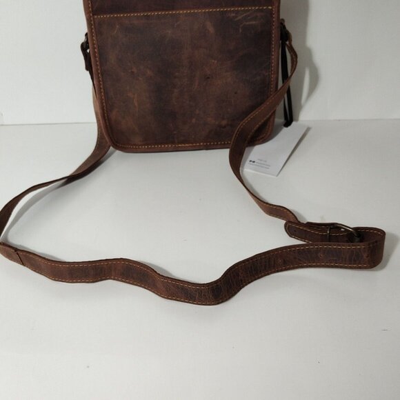 Le Papillon Brown Faux Leather Crossbody Messenger Bag Purse Handbag NEW - Picture 6 of 11